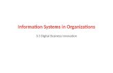 Information Systems in Organizations 3.3 Digital Business Innovation.