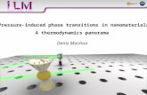 Pressure-induced phase transitions in nanomaterials A thermodynamics panorama Denis Machon.