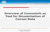 CensusInfo Technical Support Egypt, 3-7 May 2010 Overview of CensusInfo as Tool for Dissemination of Census Data.