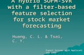 A hybrid SOFM-SVR with a filter-based feature selection for stock market forecasting Huang, C. L. & Tsai, C. Y. Expert Systems with Applications 2008.
