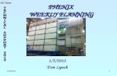 1/5/20121 PHENIX WEEKLY PLANNING 1/5/2012 Don Lynch.