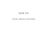 Unit 14 Acids, Bases and Salts. Operational Definitions: those that are observable in the lab Acids: Aqueous solutions of acids conduct electricity (because.