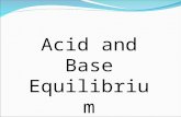 Acid and Base Equilibrium. Arrhenius Definition Acids produce hydrogen ions in aqueous solution. (Arhennius definition) Bases produce hydroxide ions when.