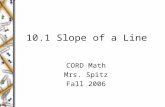 10.1 Slope of a Line CORD Math Mrs. Spitz Fall 2006.