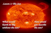 Lesson 1: The Sun What would Earth be like without the sun? How would you describe the sun?