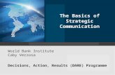 World Bank Institute Caby Verzosa Decisions, Action, Results (DARE) Programme The Basics of Strategic Communication.