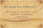Becoming One Community: Reading & Writing with English Language Learners Susan Woods, Brenda Woods and Jennifer Meyer ESL Teachers East Side Elementary.