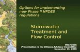 Stormwater Treatment and Flow Control Dan Cloak Presentation to the Citizens Advisory Committee November 13, 2006 Options for implementing new Phase II.