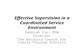 Effective Supervision in a Coordinated Service Environment Deborah Yip, MSW Director The Resource Center for Family-Focused Practice.