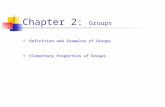 Chapter 2: Groups  Definition and Examples of Groups  Elementary Properties of Groups.