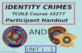 BCCO PCT #4 PowerPoint AND IDENTITY CRIMES TCOLE Course #3277 Participant Handout UNIT 1 - 5.