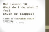 M4L Lesson 10: What do I do when I feel stuck or trapped? © Paul T. P. Wong Learn to use the Strategy.