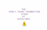 THE EARLY YEARS FOUNDATION STAGE AT DUCKLINGS. “Parents are a child’s first and most enduring educators” EYFS Document 2009.