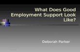 28/10/2015 What Does Good Employment Support Look Like? Deborah Parker.