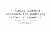 A finite element approach for modeling Diffusion equation Subha Srinivasan 10/30/09.