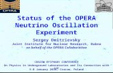 Status of the OPERA Neutrino Oscillation Experiment 5-8 January 2010, Cracow, Poland Sergey Dmitrievsky Joint Institute for Nuclear Research, Dubna on.