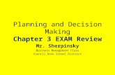 Planning and Decision Making Chapter 3 EXAM Review Mr. Sherpinsky Business Management Class Council Rock School District.