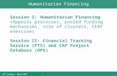 Humanitarian Financing ACF Training – March 2010 Session I: Humanitarian Financing (Appeals processes, pooled funding mechanisms, role of clusters, CERF.