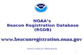 1 NOAA’s Beacon Registration Database (RGDB) NOAA SARSAT PROGRAM .