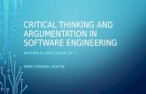CRITICAL THINKING AND ARGUMENTATION IN SOFTWARE ENGINEERING PATTERNS IN GAME DESIGN, CH. 5 MIKKO TURUNEN, 0326796.