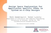 Design Space Exploration for Application Specific FPGAs in System-on-a-Chip Designs Mark Hammerquist, Roman Lysecky Department of Electrical and Computer.