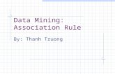 Data Mining: Association Rule By: Thanh Truong. Association Rules In Association Rules, we look at the associations between different items to draw conclusions.