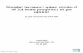 Chloroplast two-component systems: evolution of the link between photosynthesis and gene expression by Sujith Puthiyaveetil, and John F. Allen Proceedings.