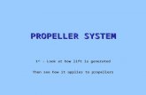 PROPELLER SYSTEM 1 st - Look at how lift is generated Then see how it applies to propellers.