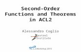 Second-Order Functions and Theorems in ACL2 Alessandro Coglio Workshop 2015 Kestrel Institute.