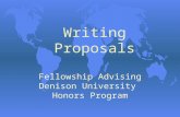 Writing Proposals Fellowship Advising Denison University Honors Program.