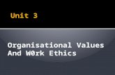 Organisational Values And W0rk Ethics.  Introduction Introduction  Vision Vision  Values Values  Values and Attitudes Values and Attitudes  Adherence.