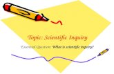 Topic: Scientific Inquiry Essential Question: What is scientific inquiry?