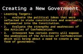 Creating a New Government Learning Targets: 1.evaluate the political ideas that were reflected in state constitutions and eventually implemented into the.