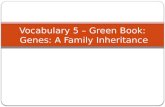 Vocabulary 5 – Green Book: Genes: A Family Inheritance.