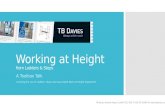 Working at Height from Ladders & Steps A Toolbox Talk covering the use of Ladders, Steps and associated Work at Height Equipment TB Davies Penarth Road,
