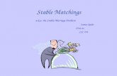 Stable Matchings a.k.a. the Stable Marriage Problem Samia Qader 252a-az CSC 254.