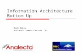 Information Architecture Bottom Up Mark Baker Analecta Communications Inc.