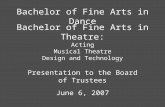 Bachelor of Fine Arts in Dance Presentation to the Board of Trustees June 6, 2007 Presentation to the Board of Trustees June 6, 2007 Bachelor of Fine Arts.