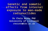 Genetic and somatic effects from internal exposure to man-made radionuclides Dr Chris Busby PhD University of Liverpool christo@liv.ac.uk.
