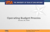 Operating Budget Process January 20, 2010 Budget Planning and Development.