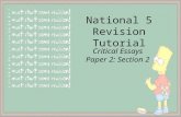 National 5 Revision Tutorial Critical Essays Paper 2: Section 2.