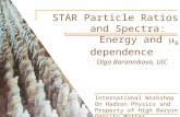 Xi’an 2006 STAR 1 STAR Particle Ratios and Spectra: Energy and  B dependence International Workshop On Hadron Physics and Property of High Baryon Density.