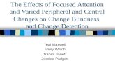 The Effects of Focused Attention and Varied Peripheral and Central Changes on Change Blindness and Change Detection Teal Maxwell Emily Welch Naomi Janett.