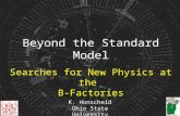 K. Honscheid Ohio State University Aspen 2006 Beyond the Standard Model Searches for New Physics at the B-Factories.