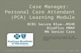 BCBS Secure Blue--MSHO BluePlus PMAP MN Senior Care For Kandiyohi County Public Health & Kandiyohi County Family Services----August 2006 Presented by Annette.