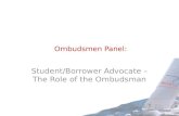 Ombudsmen Panel: Student/Borrower Advocate – The Role of the Ombudsman.