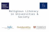 Religious Literacy in Universities & Society. “…by the 21st century, religious believers are likely to be found only in small sects, huddled together.