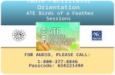 Table Facilitator Orientation ATE Birds of a Feather Sessions October 2010 FOR AUDIO, PLEASE CALL: 1-800-377-8846 Passcode: 65822149#
