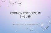 COMMON CONCERNS IN ENGLISH KRISTINE GLORY DEL ROSARIO-MENDILLO, RN.