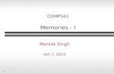 1 COMP541 Memories - I Montek Singh Oct 7, 2015. Topics  Overview of Memory Types Read-Only Memory (ROM): PROMs, FLASH, etc. Read-Only Memory (ROM):